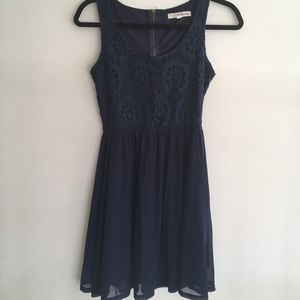 Fit & Flare Lace Scoop-Neck Dress